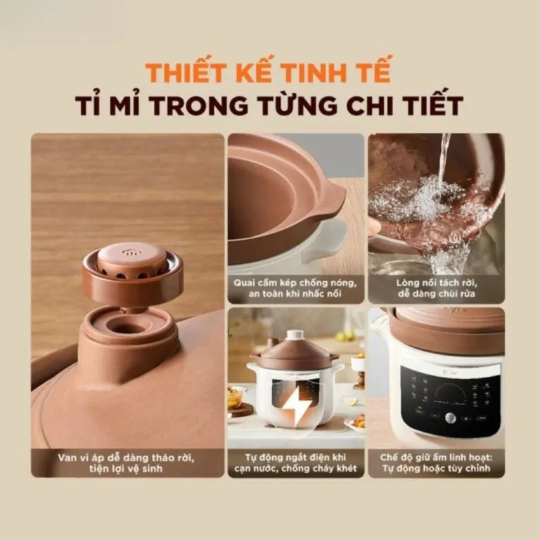 Nồi nấu chậm tử sa 3L Bear ESP-305LP | AKIA