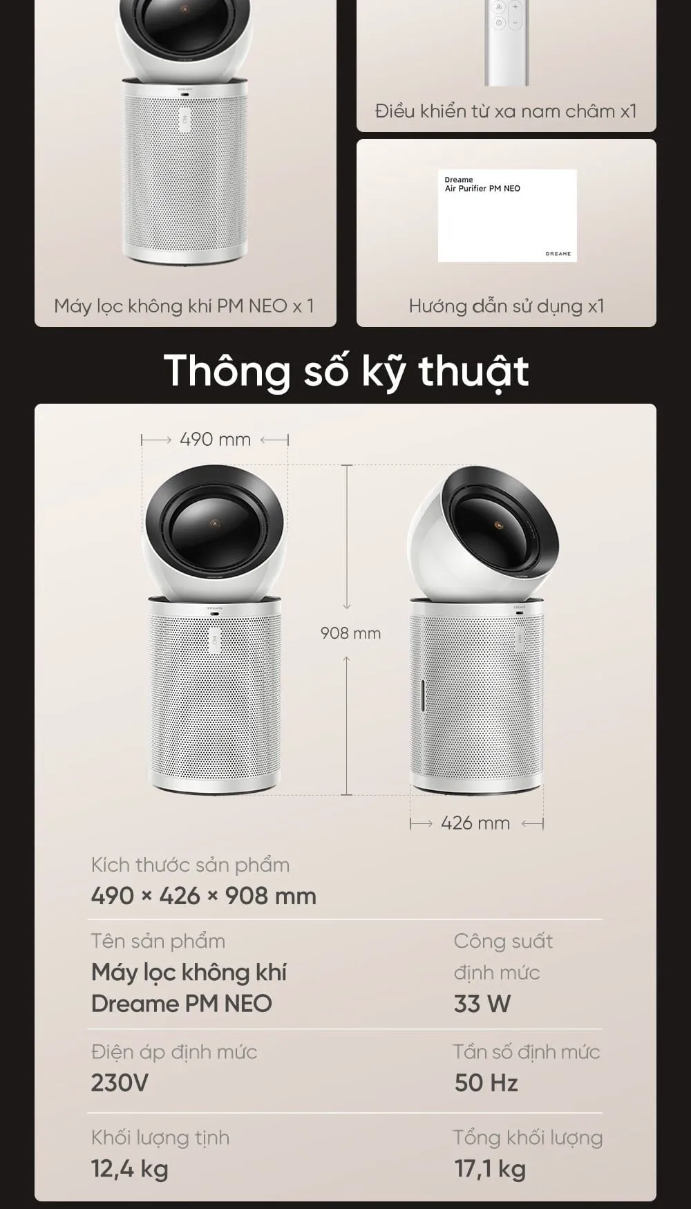 Máy Lọc Không Khí Dreame Pm Neo 33 Máy Lọc Không Khí Dreame Pm Neo - Akia Smart Home