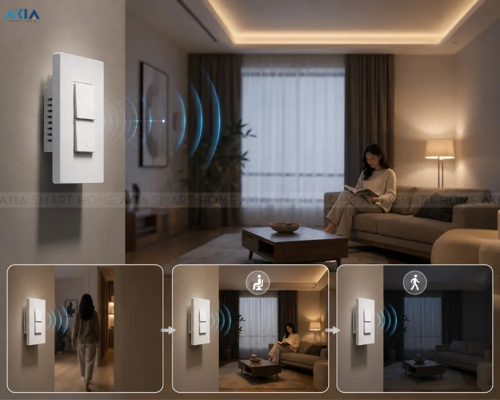 Công Tắc Cảm Biến Hiện Diện Aqara H2 Ws-K22D 9 Công Tắc Cảm Biến Hiện Diện Aqara H2 – Presence Switch H2 Us Ws-K22D - Akia Smart Home