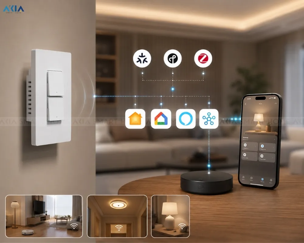 Công Tắc Cảm Biến Hiện Diện Aqara H2 Ws-K22D 10 Công Tắc Cảm Biến Hiện Diện Aqara H2 – Presence Switch H2 Us Ws-K22D - Akia Smart Home