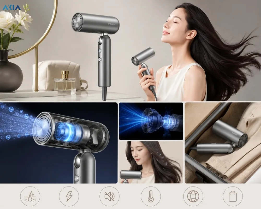 Máy Sấy Tóc Dreame Pocket Uni 11 Máy Sấy Tóc Dreame Pocket Uni - Akia Smart Home