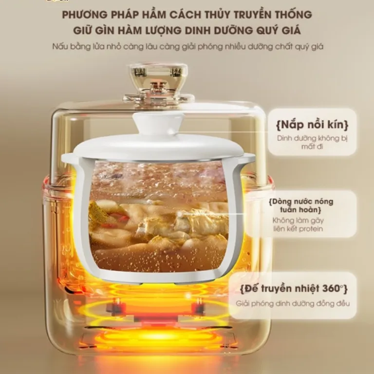 Nồi nấu chậm 0.8L Bear SB-NNC08 - AKIA Smart Home