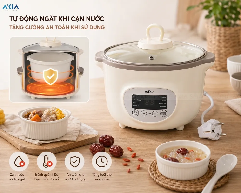 Nồi Nấu Chậm 1.6L Bear Sube002 - Akia Smart Home