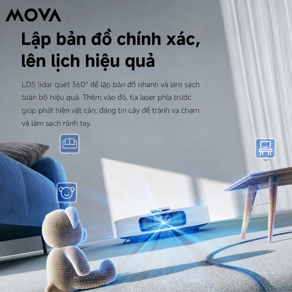 Robot Hút Bụi Lau Nhà Mova E50 Ultra - Akia Smart Home