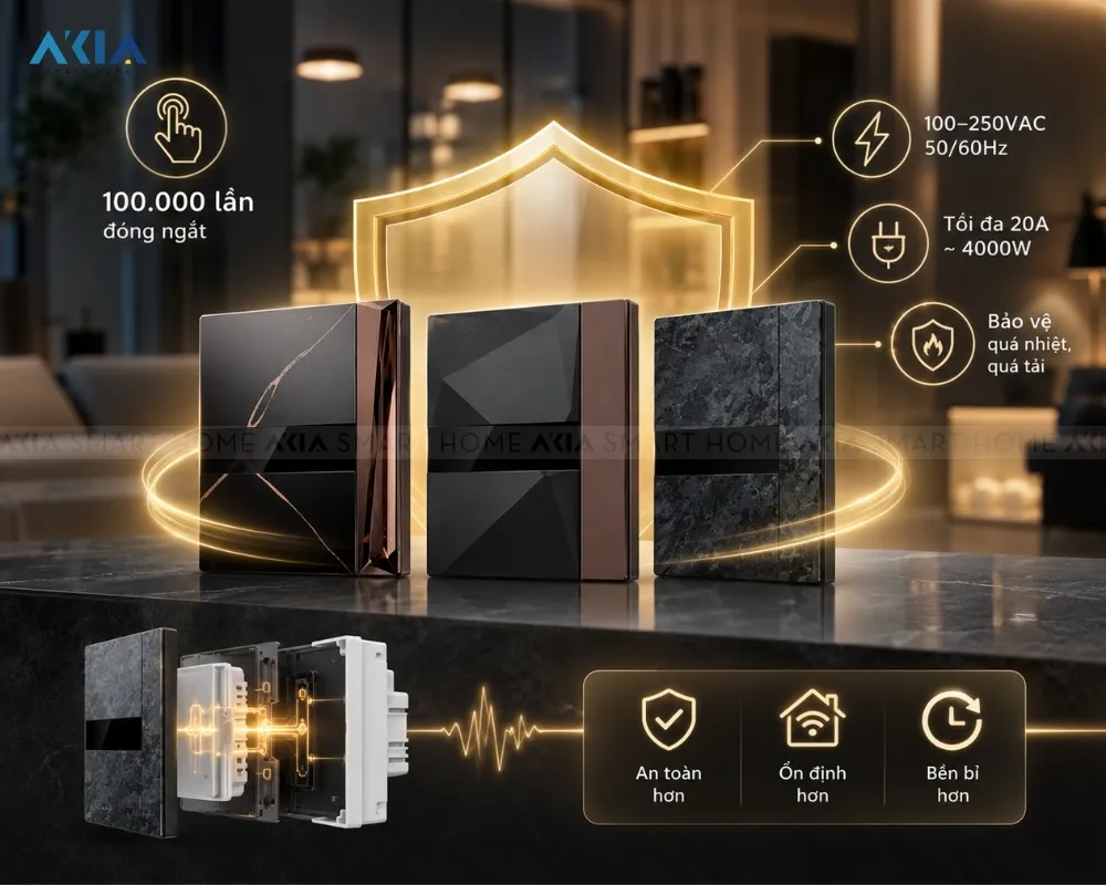 Công Tắc Âm Tường Thông Minh Aqara H1 Elite 25 Công Tắc Âm Tường Thông Minh Aqara H1 Elite - Akia Smart Home