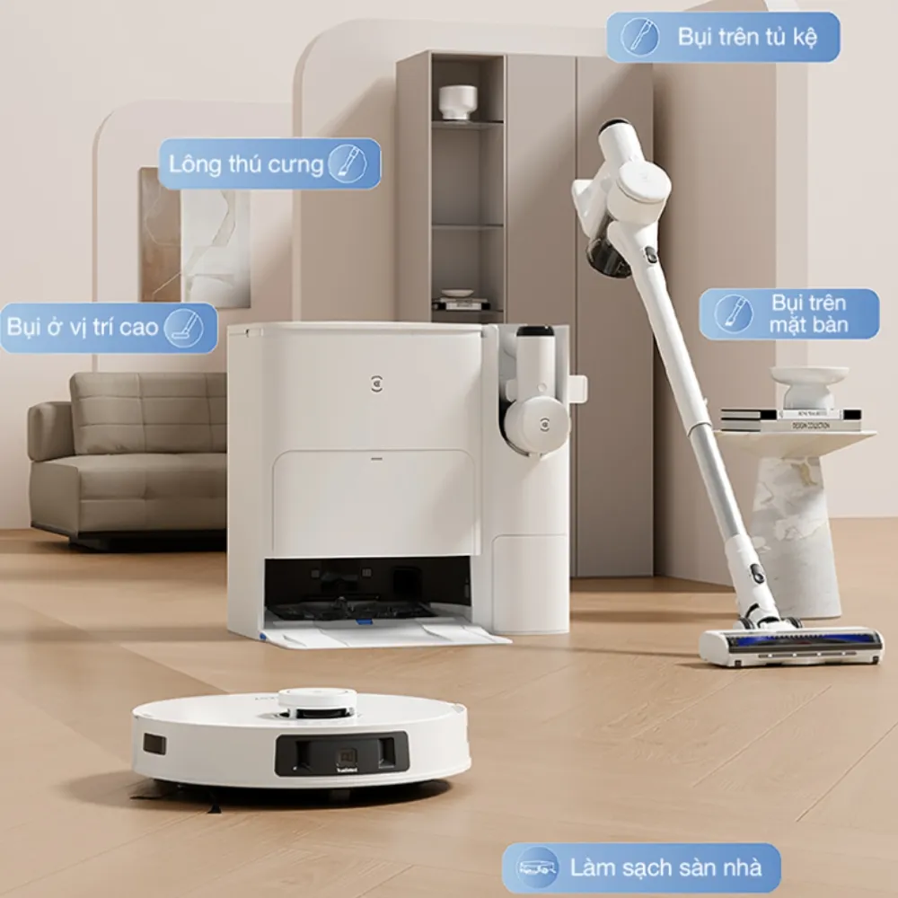 Robot Hút Bụi Lau Nhà Và Máy Hút Bụi Cầm Tay Ecovacs Deebot T30S Combo 16 Robot Hút Bụi Lau Nhà Và Máy Hút Bụi Cầm Tay Ecovacs Deebot T30S Combo - Akia Smart Home