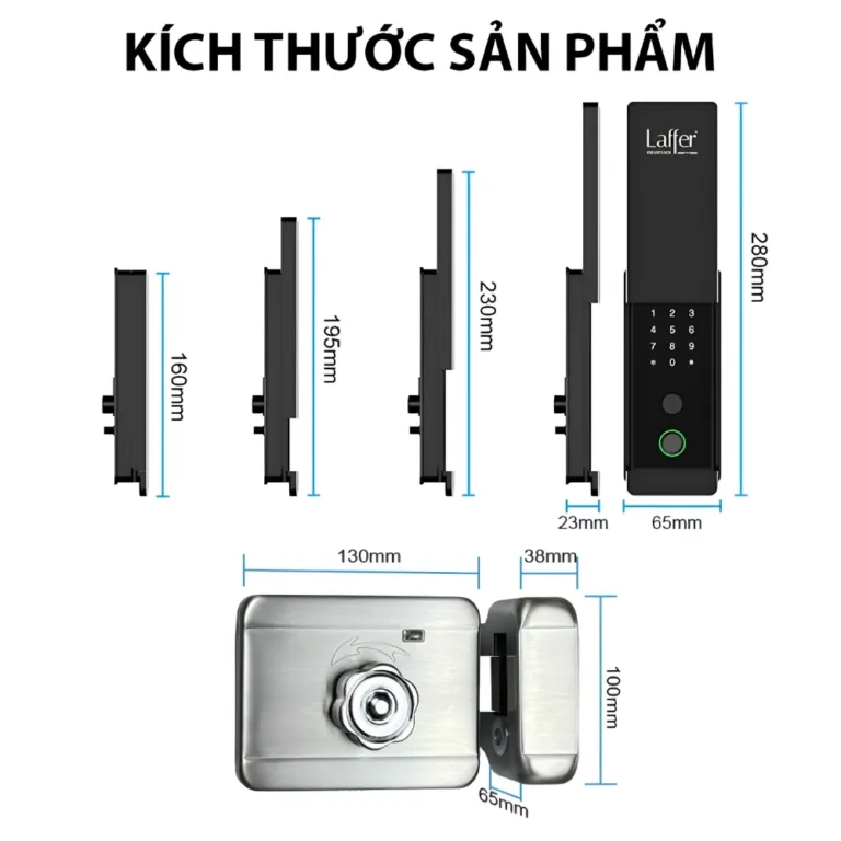Khoá cổng vân tay ngoài trời Laffer A18 Pro nắp trượt - AKIA Smart Home
