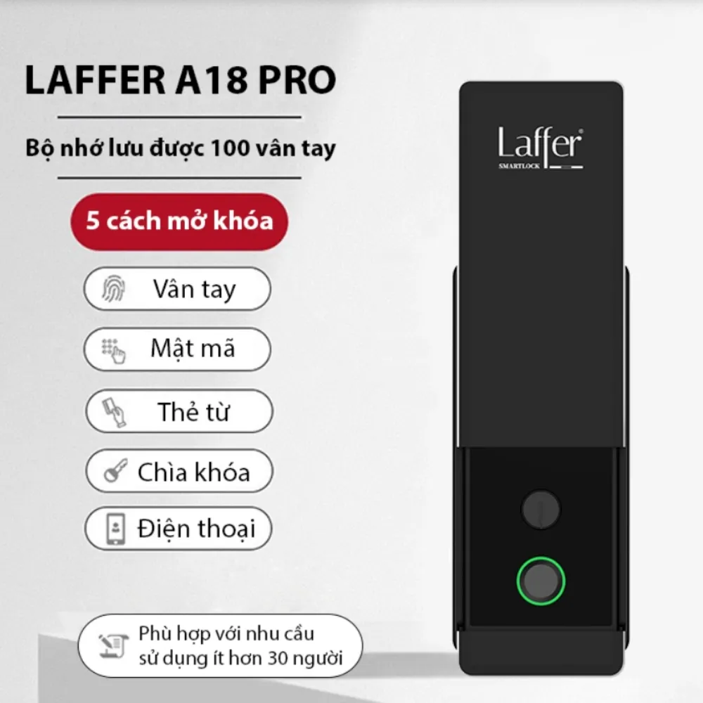 Khoá Cổng Vân Tay Ngoài Trời Laffer A18 Pro Nắp Trượt 15 Khoá Cổng Vân Tay Ngoài Trời Laffer A18 Pro - Akia Smart Home