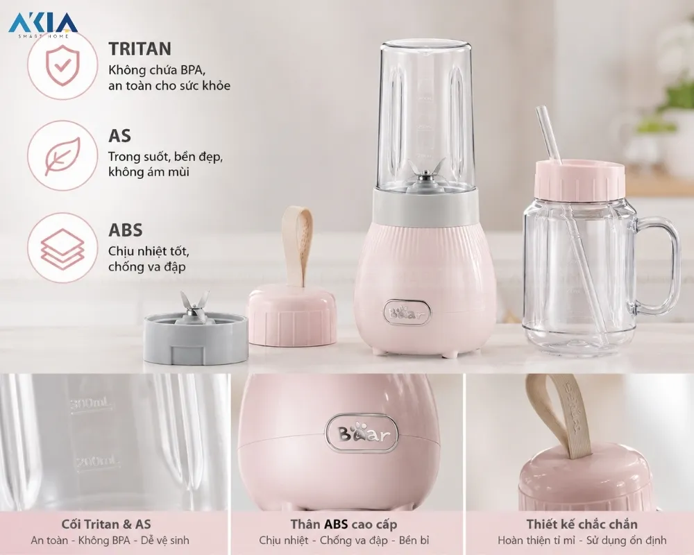 Máy Xay Sinh Tố Cầm Tay 0.4L Bear Bl-4H04M 14 Máy Xay Sinh Tố Cầm Tay 0.4L Bear Bl-4H04M - Akia Smart Home