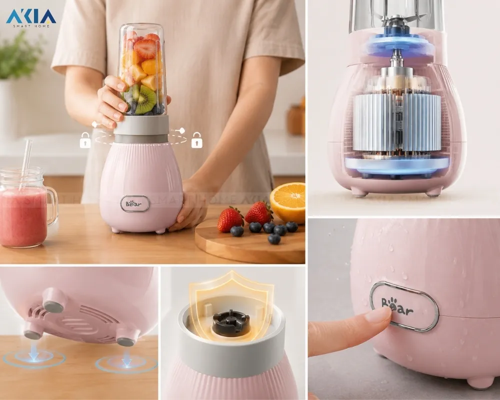 Máy Xay Sinh Tố Cầm Tay 0.4L Bear Bl-4H04M 15 Máy Xay Sinh Tố Cầm Tay 0.4L Bear Bl-4H04M - Akia Smart Home