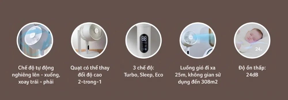 Quạt Tuần Hoàn Đối Lưu Không Khí Acerpure Cozy F2 24 Quạt Tuần Hoàn Đối Lưu Không Khí Acerpure Cozy F2 - Akia Smart Home