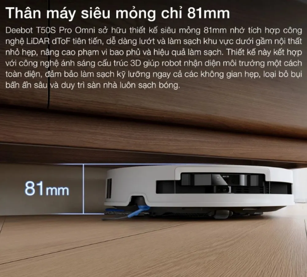 Robot Hút Bụi Lau Nhà Ecovacs Deebot T50S Pro Omni 12 Robot Hút Bụi Lau Nhà Ecovacs Deebot T50S Pro Omni - Akia Smart Home