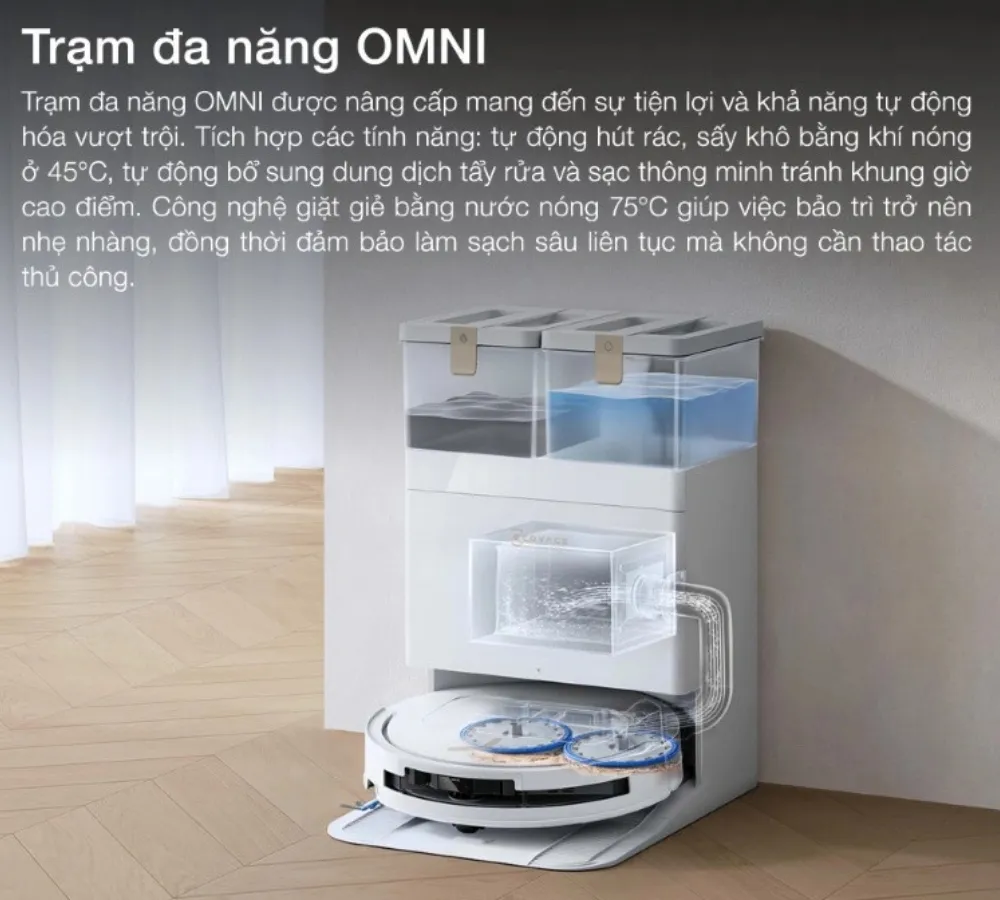 Robot Hút Bụi Lau Nhà Ecovacs Deebot T50S Pro Omni 18 Robot Hút Bụi Lau Nhà Ecovacs Deebot T50S Pro Omni - Akia Smart Home