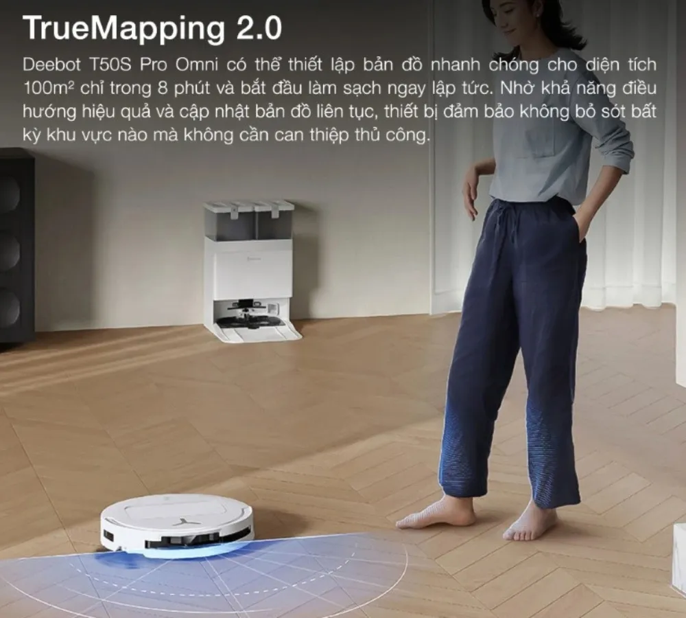 Robot Hút Bụi Lau Nhà Ecovacs Deebot T50S Pro Omni 20 Robot Hút Bụi Lau Nhà Ecovacs Deebot T50S Pro Omni - Akia Smart Home