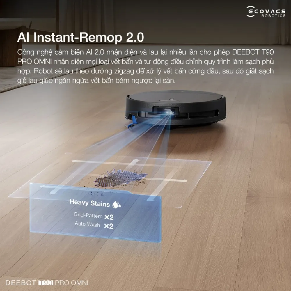 Robot Hút Bụi Lau Nhà Ecovacs Deebot T90 Pro Omni 36 Robot Hút Bụi Lau Nhà Ecovacs Deebot T90 Pro Omni - Akia Smart Home