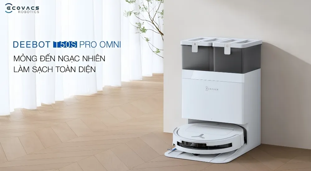 Robot Hút Bụi Lau Nhà Ecovacs Deebot T50S Pro Omni 11 Robot Hút Bụi Lau Nhà Ecovacs Deebot T50S Pro Omni - Akia Smart Home