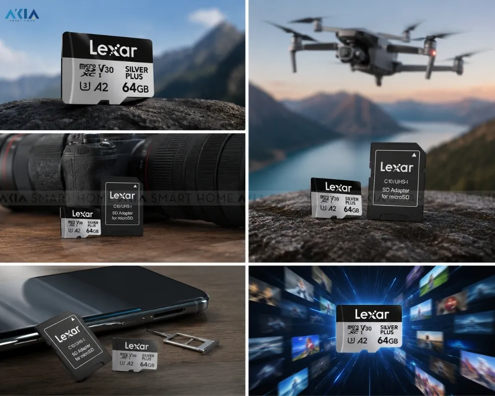 Thẻ Nhớ Microsd Lexar Professional Silver Plus 8 Thẻ Nhớ Microsd Lexar Professional Silver Plus (Kèm Adapter) - Akia Smart Home