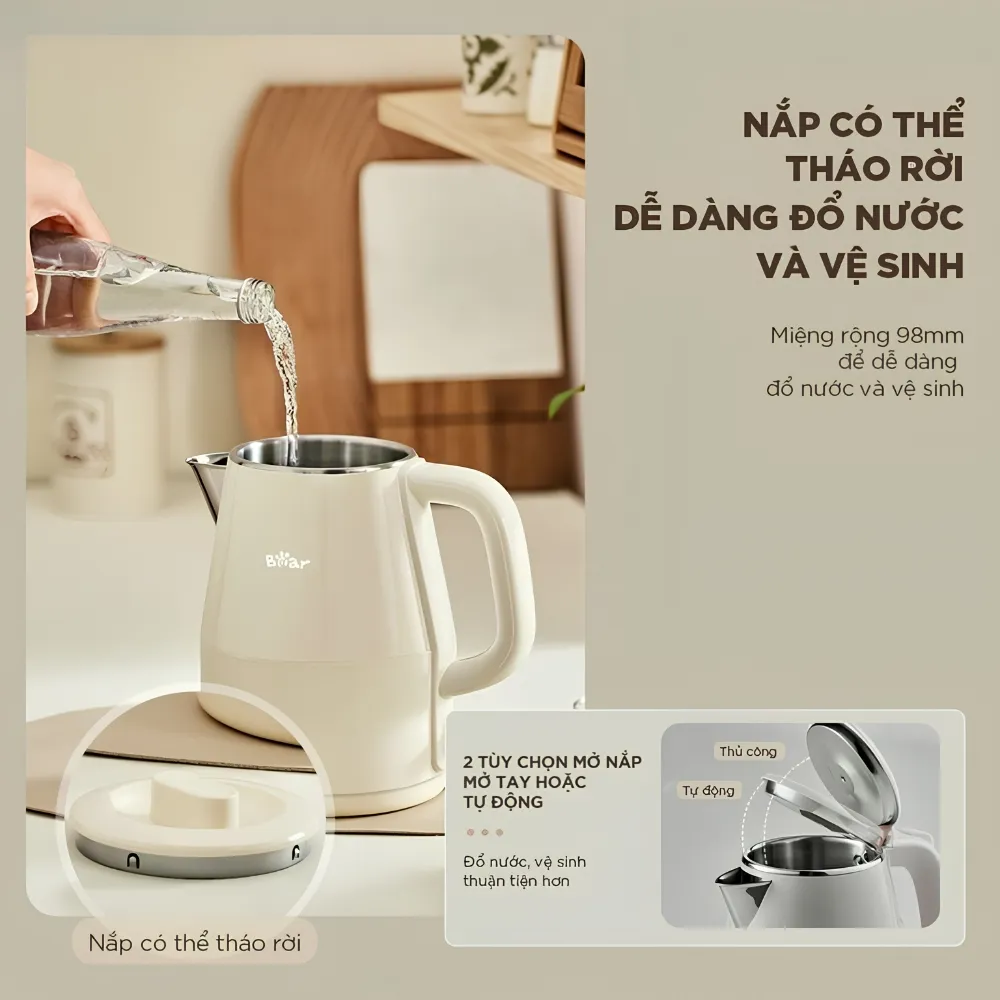 Ấm Đun Nước Siêu Tốc Bear 1.5L Eb-5H15D 15 Ấm Đun Nước Bear 1.5L Eb-5H15D - Akia Smart Home