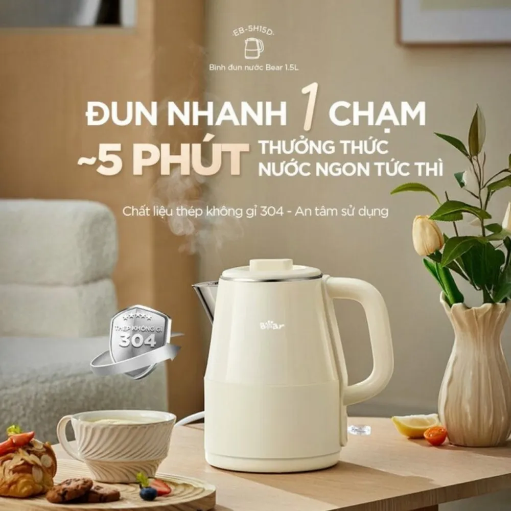 Ấm Đun Nước Siêu Tốc Bear 1.5L Eb-5H15D 9 Ấm Đun Nước Bear 1.5L Eb-5H15D - Akia Smart Home