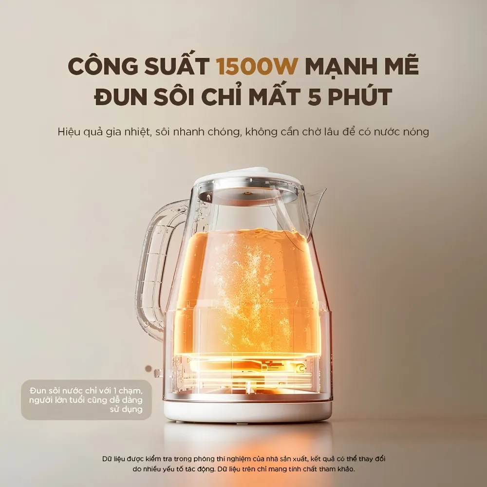 Ấm Đun Nước Siêu Tốc Bear 1.5L Eb-5H15D 10 Ấm Đun Nước Bear 1.5L Eb-5H15D - Akia Smart Home