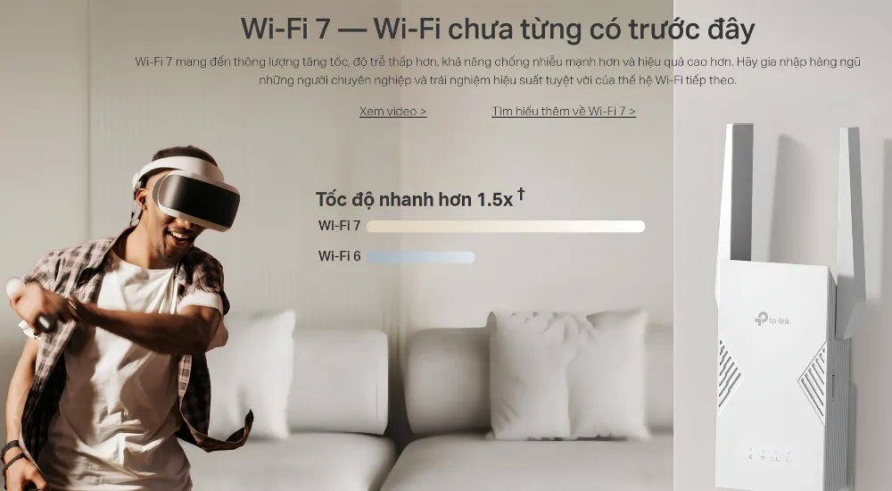 Bộ Mở Rộng Sóng Wifi 7 Tp-Link Re235Be Băng Tần Kép Be3600 12 Bộ Mở Rộng Sóng Wifi 7 Tp-Link Re235Be Băng Tần Kép Be3600 - Akia Smart Home
