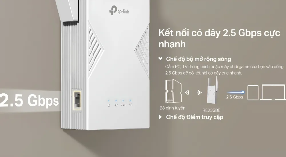 Bộ Mở Rộng Sóng Wifi 7 Tp-Link Re235Be Băng Tần Kép Be3600 14 Bộ Mở Rộng Sóng Wifi 7 Tp-Link Re235Be Băng Tần Kép Be3600 - Akia Smart Home