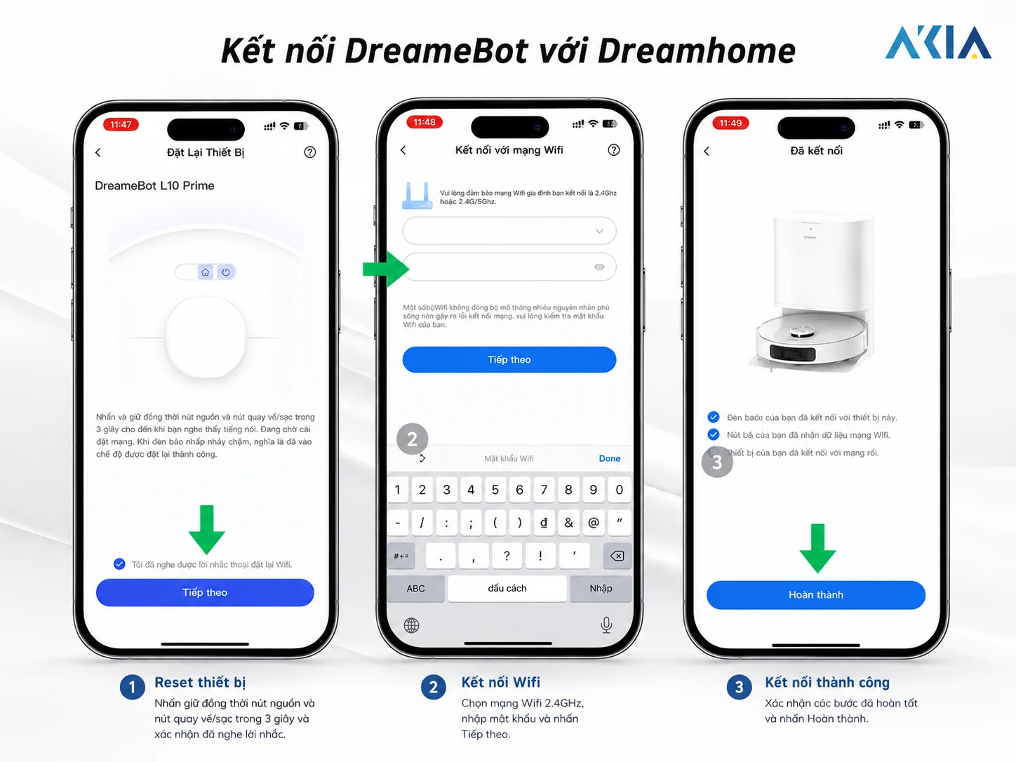 Hướng Dẫn Sử Dụng Robot Hút Bụi Lần Đầu: Kết Nối, Lập Bản Đồ &Amp; Hẹn Giờ 6 Giao Diện App Dreamehome Đang Kết Nối Robot Hút Bụi Với Wifi 2.4Ghz Qua Điện Thoại, Akia Smart Home Hướng Dẫn Cài Đặt Robot 2026