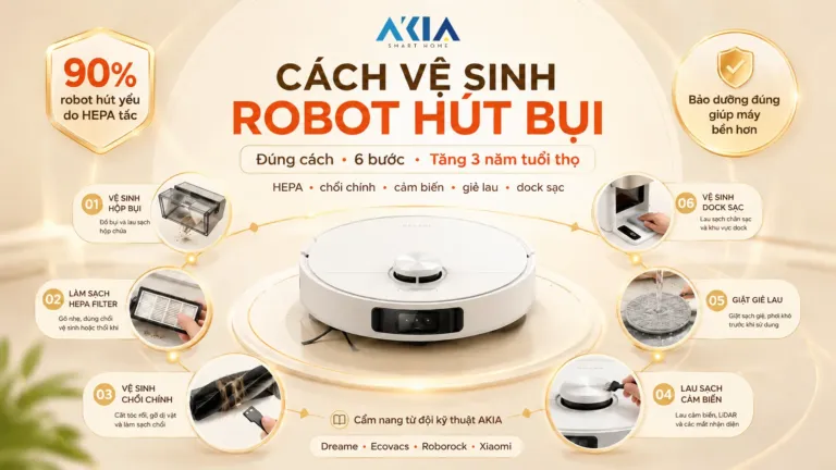 Akia Smart Home - Cung Cấp Thiết Bị Nhà Thông Minh Hàng Đầu Vn 119 Cách Vệ Sinh Robot Hút Bụi Đúng Cách: 6 Bước Tăng 3 Năm Tuổi Thọ