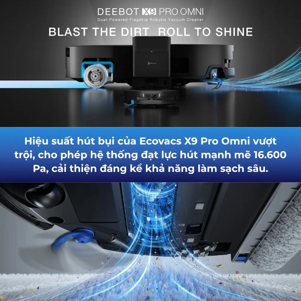 Robot Hút Bụi Lau Nhà Ecovacs Deebot X9 Pro Omni 16 Robot Hút Bụi Lau Nhà Ecovacs Deebot X9 Pro Omni - Akia Smart Home