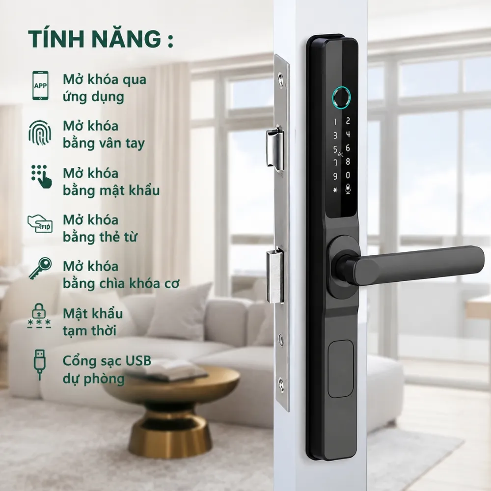 Khóa Cửa Vân Tay Cửa Nhôm Xingfa Akia Hr-21 - Hỗ Trợ Matter Apple Homekit 14 Khóa Cửa Vân Tay Cửa Nhôm Xingfa Akia Hr-21 – Hỗ Trợ Matter Apple Homekit - Akia Smart Home