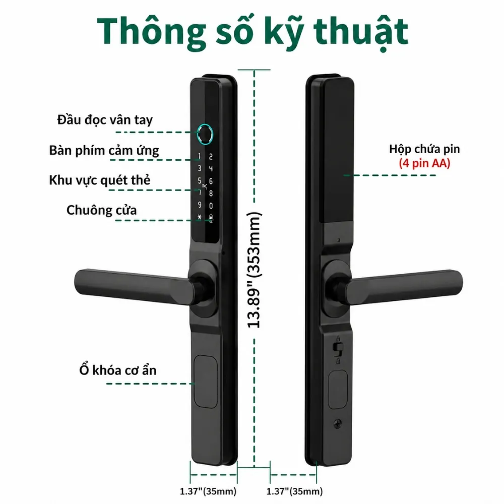 Khóa Cửa Vân Tay Cửa Nhôm Xingfa Akia Hr-21 - Hỗ Trợ Matter Apple Homekit 10 Khóa Cửa Vân Tay Cửa Nhôm Xingfa Akia Hr-21 – Hỗ Trợ Matter Apple Homekit - Akia Smart Home