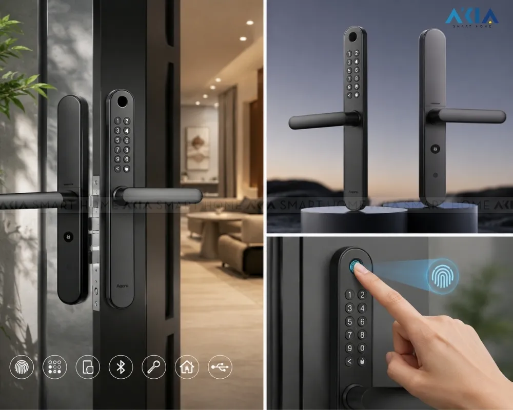 Khóa Cửa Vân Tay Thông Minh Aqara U600 9 Khóa Cửa Vân Tay Thông Minh Aqara U600 Dành Cho Cửa Nhôm - Akia Smart Home