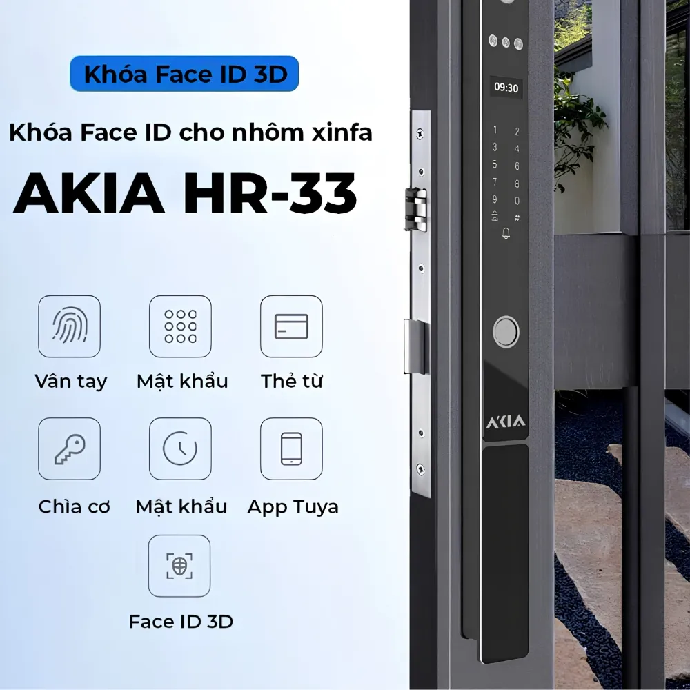 Khóa Vân Tay Face Id Cửa Nhôm Xingfa Akia Hr-33 - Hỗ Trợ Matter Apple Homekit 12 Khóa Vân Tay Face Id Cửa Nhôm Xingfa Akia Hr-33 – Hỗ Trợ Matter Apple Homekit - Akia Smart Home