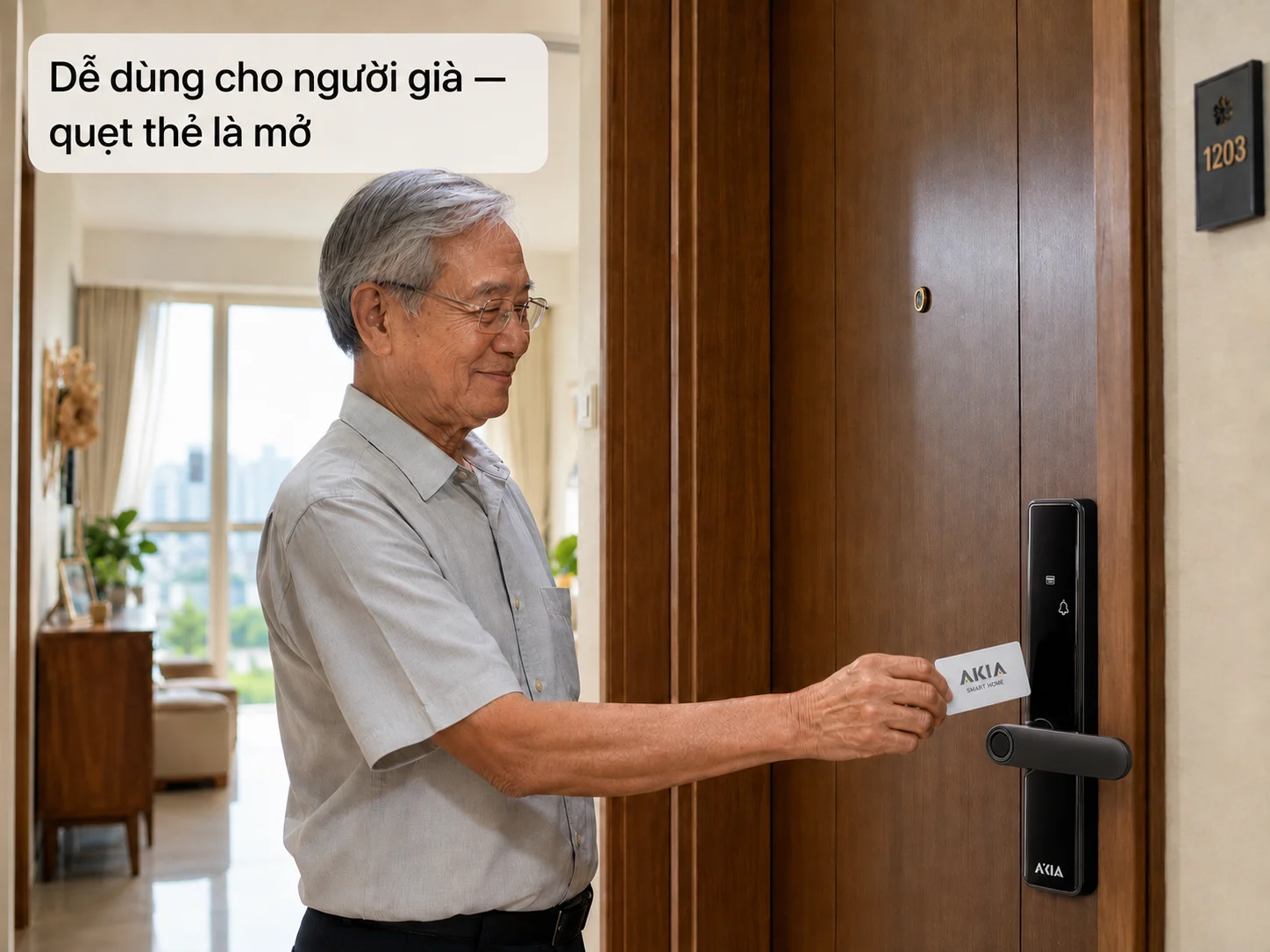 Các Loại Khóa Thông Minh: 5 Công Nghệ &Amp; Cách Chọn 9 Người Già Dùng Thẻ Từ Mở Khóa Thông Minh — Quẹt Thẻ Nfc Trên Khóa, Không Cần Nhớ Mật Mã, Phù Hợp Cho Người Cao Tuổi — Akia Smart Home